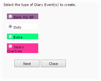 Choose Event Type
