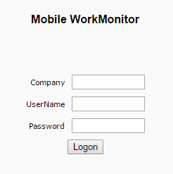 Mobile WM log on screen