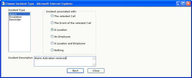 Choose Incident