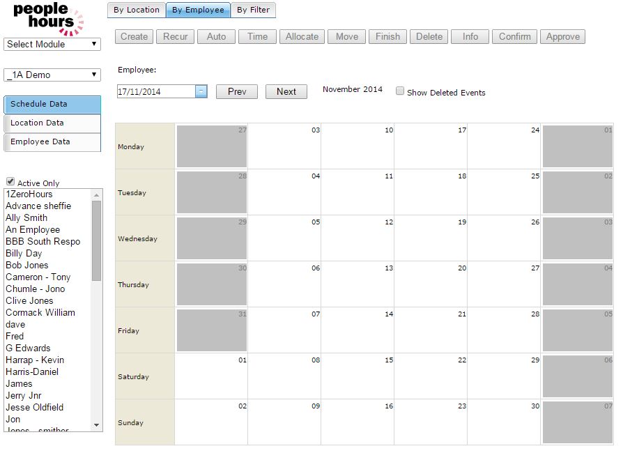Schedule by employee