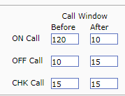 Call Pre and Post Time Windows