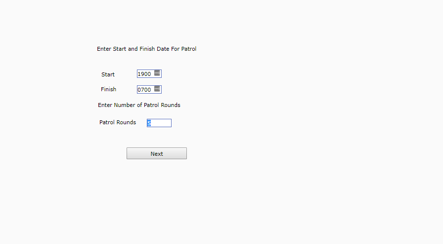 Enter Start and Finish Times