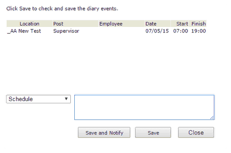 Save Diary Event