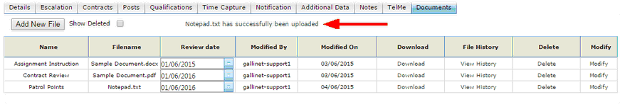 Uploaded File Confirm