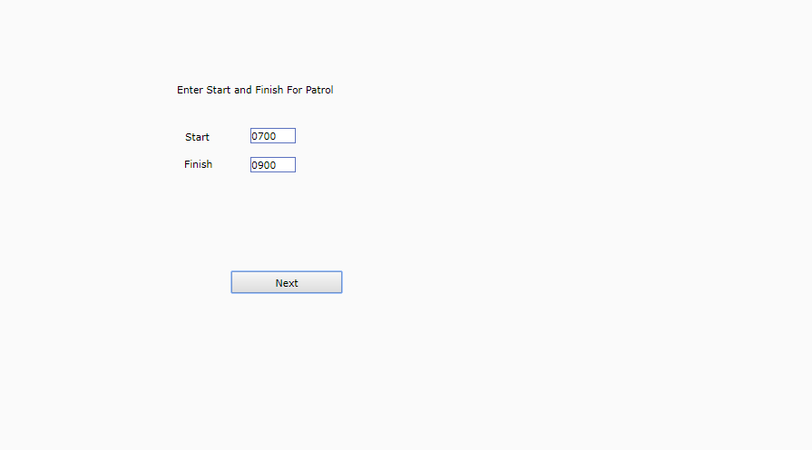 Enter Start and Finish Times