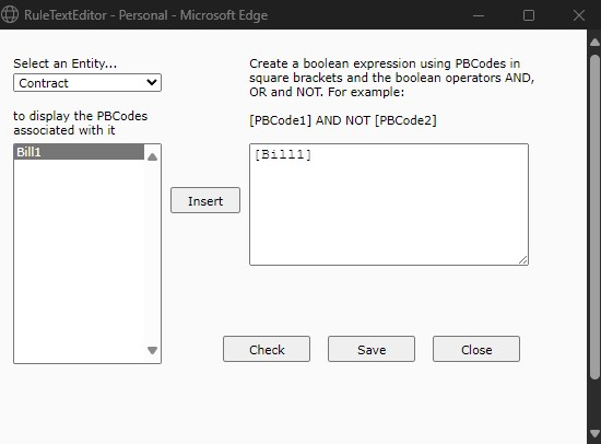 Rules Text Window