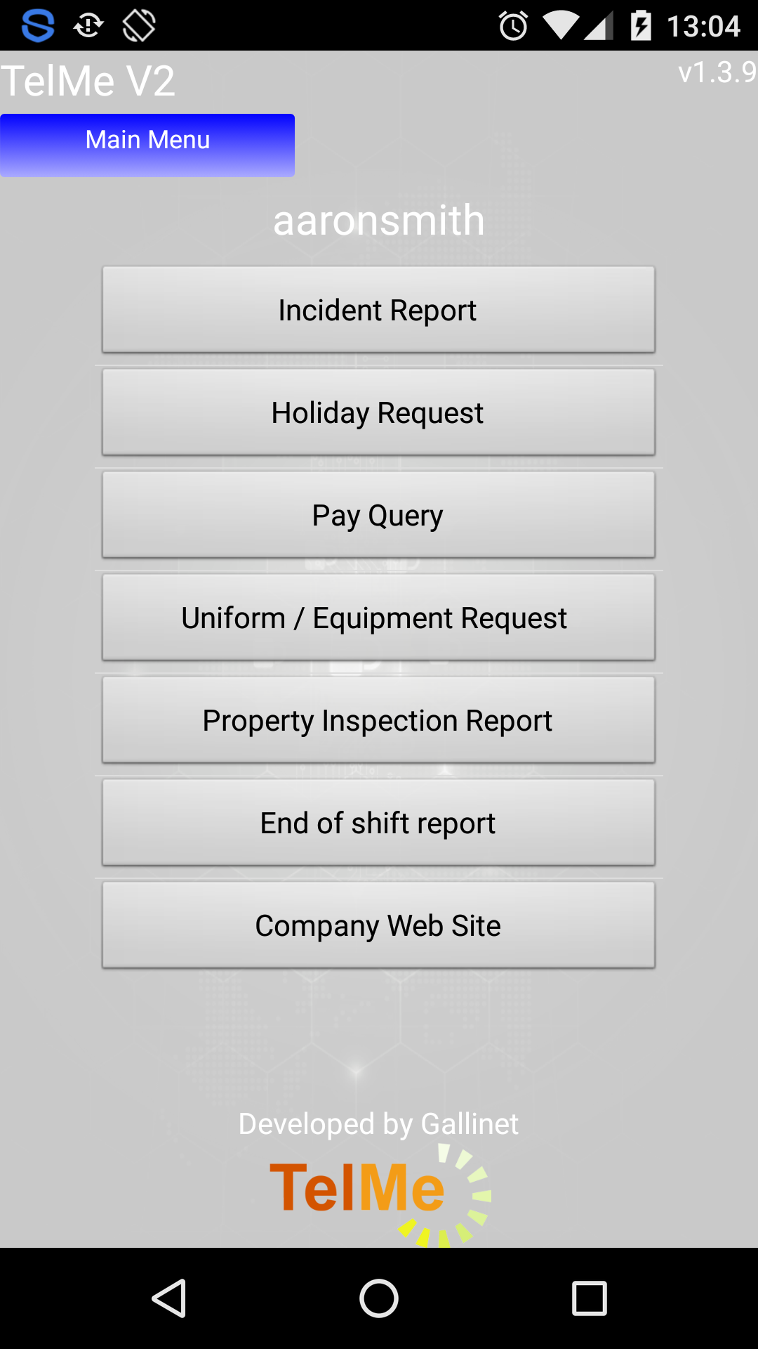 TelMe Web Links Vvew from within the Android app