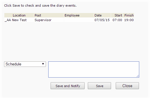 Save Diary Event