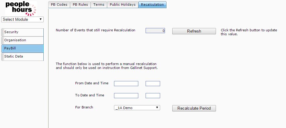 Recalculation Window