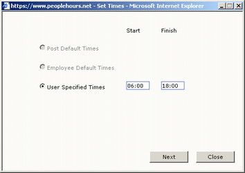 Select or Change Duty Times