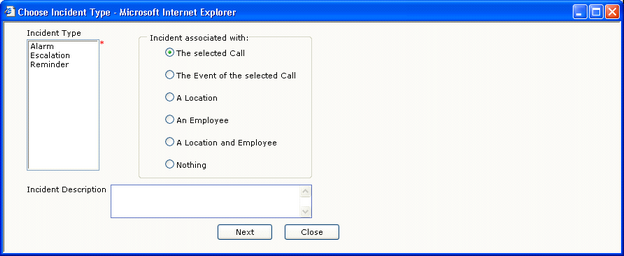Create Incident Window