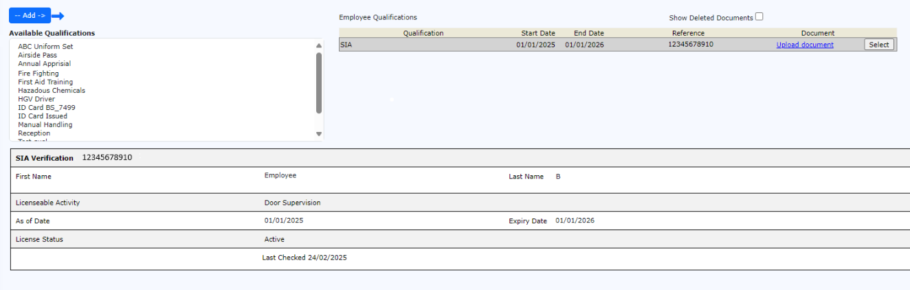 SIA Qualification