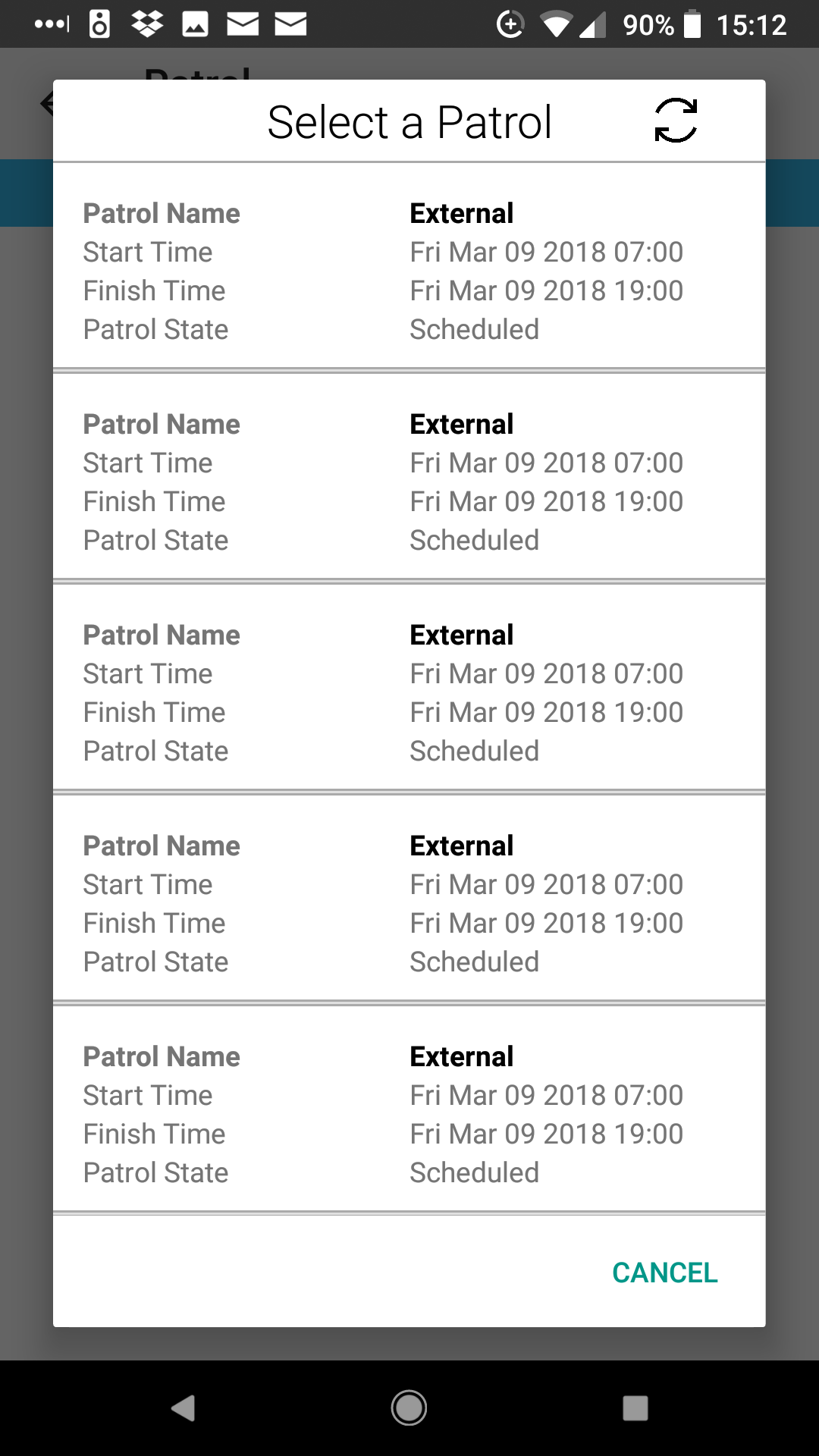 3 Selecting a patrol typel