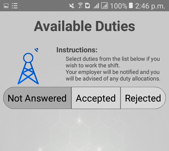 Available Duties Not Answered
