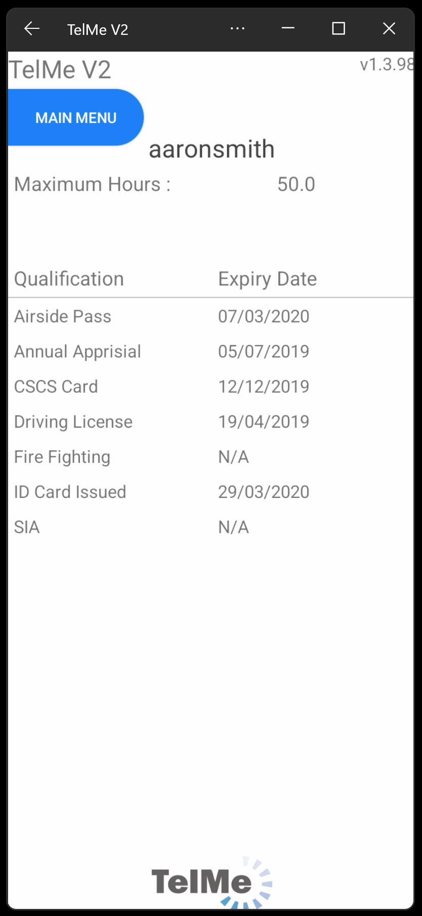 Employee Qualifications